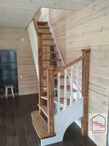 Лестница из сосны для дачи в д. Пильница Минского района