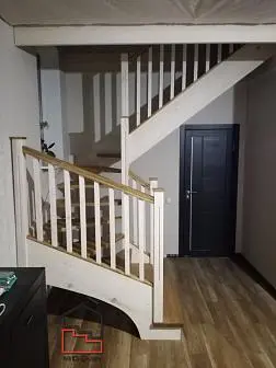 Лестница из сосны в "Скандинавском" стиле. Проект "а.г. Слобода"  Лестница из сосны в "Скандинавском" стиле. Проект "а.г. Слобода"