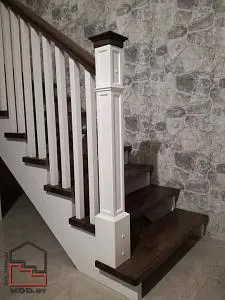 Комбинированная лестница в "Скандинавском" увеличенном стиле. Проект "Новое поле"